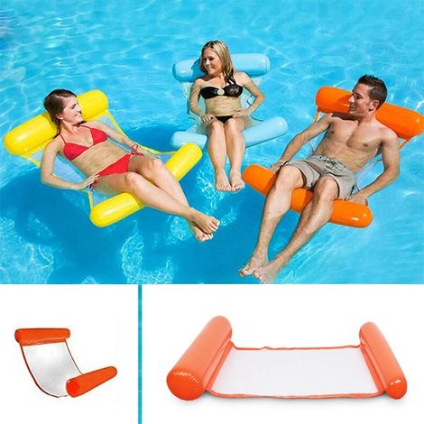 Lit Gonflable Pour Piscine - Hammock Flottante 4-en-1 - Chaise Longue Gonflable Eau - Matelas Air Piscine Adulte Enfant - 1 Pièce (1/5)