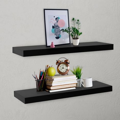 288202 Floating Wall Shelves 2 pcs Black 80x20x3,8 cm vidaXL (1/5)