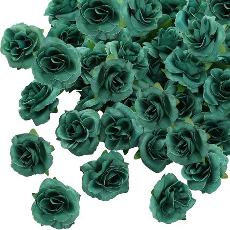 Blumenköpfe Künstliche Rosen Deko Hochzeit Party Grün Set 13 4 cm (1/5)