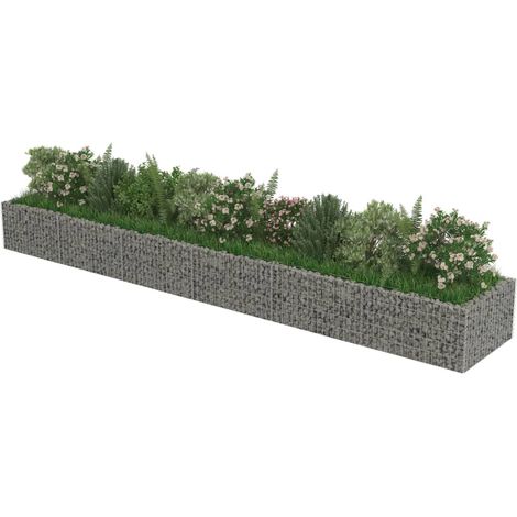 Lit surélevé à gabion Jardinière à gabion Panier de Gabion de Jardin décoratif Acier galvanisé 540x90x50 cm KOL8848 (1/5)