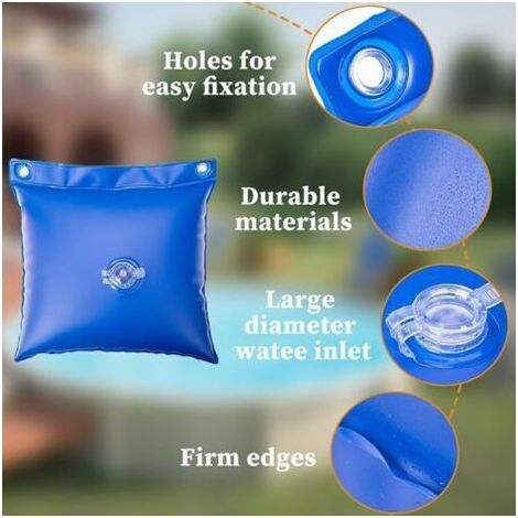 Lot de 16 sacs à eau de piscine - Poids d'eau carré,Petit sac à eau épais en PVC,Pour couverture de piscine,Pour lester les bâches de piscine (1/5)