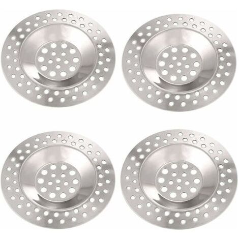 Filtre evier inox 4 Pièces Filtre Lavabo de Décharge en Acier Inoxydable Filtre Evier Ccuisine Bouchon Évier de Bonde Avabo pour Cuisine et Salle de Bain de Douche Diamètre 75mm