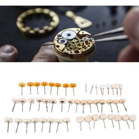Kit de polissage de 50 pièces avec manche de 3 mm pour outils rotatifs et mini-brosses (1/5)