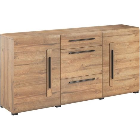 Cómoda Ophsalu 108, Roble nieto, Con cajones y puertas, Número de cajones: 0, 86x180x39cm (1/3)