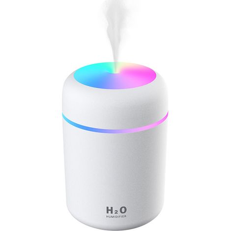 Mini humidificateur USB 300 ml avec veilleuse, brumisateur, idéal pour la chambre, le bureau ou la chambre. (1/5)