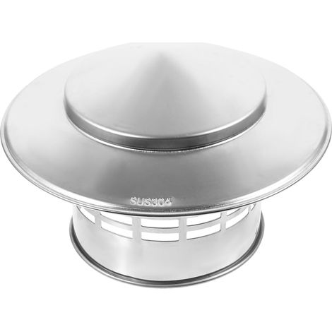 Chapeau de Cheminée Pluie en Acier Inoxydable 304, Protection Toiture Circulaire pour Conduit D'évacuation de 110mm, Empêche L'entrée de Pluie Tout en Garantissant la Ventilation (1/5)
