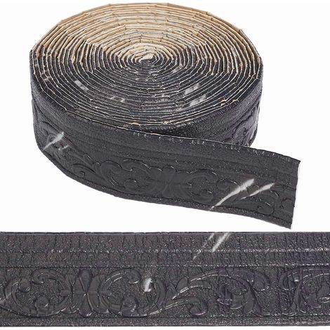 SIENTICE 2 Rollen XPE-Schaumklebepapier für Wände, selbstklebende 3D-Fußleisten für Schminktischschubladen, Schwarz, 1000 x 8 cm pro Rolle