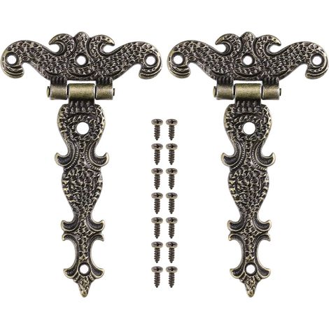 2pcs Zinc Alloy T Shape Decorative Hinges for Cabinet Door (1/5)
