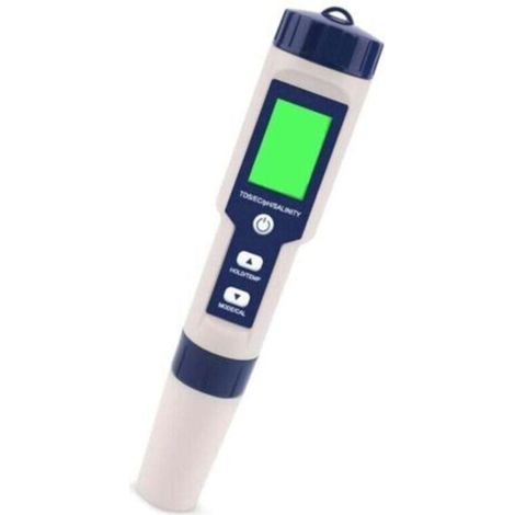 Testeur 5 En 1 - Ph Tds Ec Salinite Temperature - Etanche Ip67 - Pour Aquarium Piscine Eau Potable - Affichage Lcd (1/3)