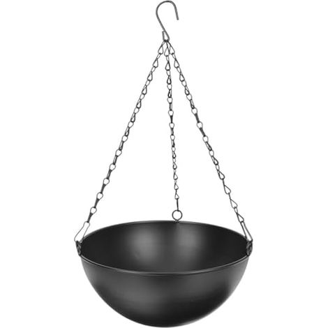 Pot de fleurs suspendu en métal noir pour plantes d'intérieur et d'extérieur - Décoration moderne pour décoration d'intérieur