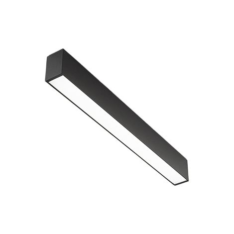 Plafonnier Led Modulaire 20W 60Cm Noir Mat - Système D'Éclairage Cct Dimmable Avec Diffuseur Prismatique Ugr22 Classe I - Parenz - Design Moderne (1/4)