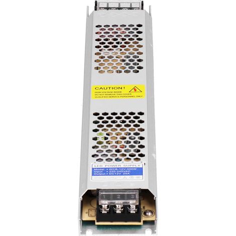 Alimentation LED 12V 300W Ultra-Plate 310x55x24mm en Alliage d'Aluminium Haute Puissance