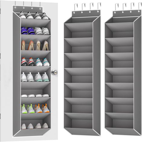 LEDANDER Lot de 2 cintres pliables pour chaussures de voyage, légers et suspendus, pour valises, rangement portable pour chaussures de sport, gris (1/5)