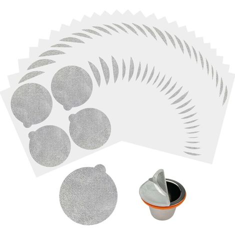 100 Pièces Couvercles en Papier Aluminium 37mm pour Capsules D’espresso Réutilisables Opercule Capsule Autocollant Compatible avec Nespresso (Argent) (1/4)