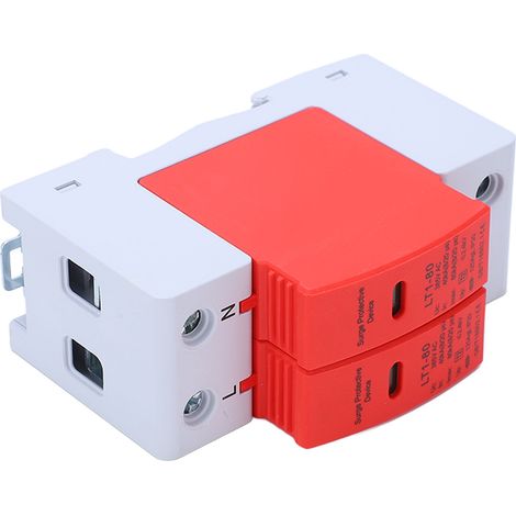 Parafoudre modulaire 2 pôles 40 kA à 80 kA pour tableau électrique, protection surtension AC 385V, dispositif de sécurité domestique (1/5)
