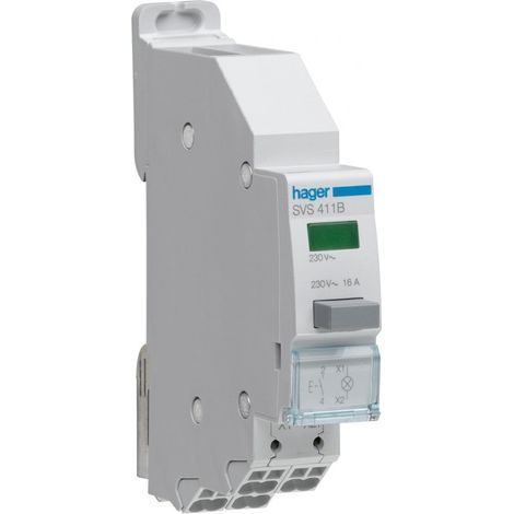 BP 1F imp+voy vert 230V SanVis - COMMANDE SIGNAL HAGER SVS411B