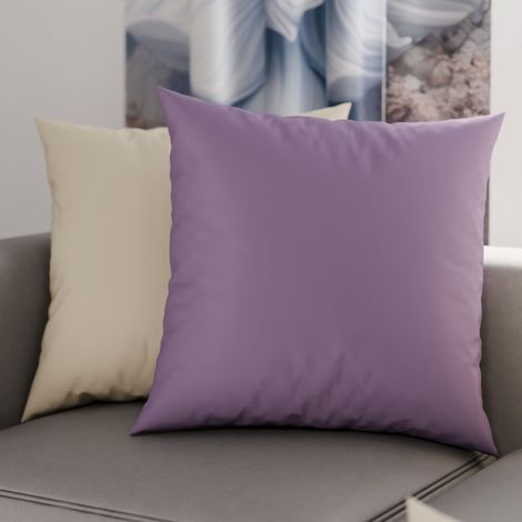 Lot de 2 Taies d'oreiller de Lit 35x35 cm, Housses de Coussin Unies Double Face Lilas et Ivoire, Taie Oreiller 100% Microfibre, Fabriqué en Italie (1/3)