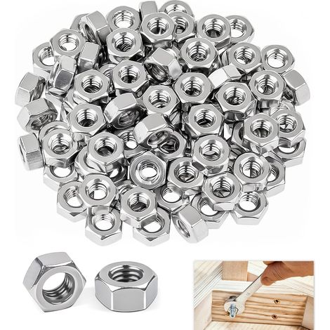 100 Pièces Écrous Hexagonaux M6, Ecrous hexagonal Filetage Métriqueen Acier Carbone Inoxydable DIN 934 / ISO 4032, Auto-Bloquants pour Vis Boulons, Anti-Corrosion Anti-Vibration en Intérieur Extérieur (1/5)