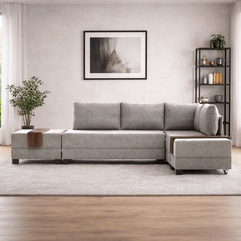 Schlafsofa Champagnerstoff - XXL 280 x 210 - Rechts - Fly (1/5)