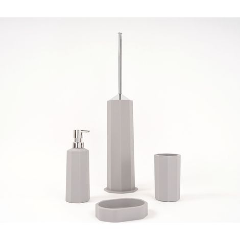 Ensemble d'accessoires de salle de bains gris
