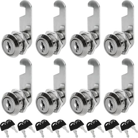 Lot de 8 serrures boîte aux lettres 30mm – Alliage de zinc – 16 clés universelles – Pour tiroirs et armoires – Installation rapide (1/5)