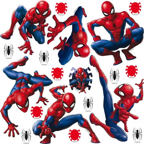 sticker mural Spider-Man bleu et rouge  - Sanders & Sanders (1/2)