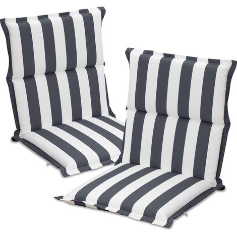 Aoodor Outdoor Chair Cushions, Set of 2 Fade-Resistant Patio Seat Cushions, Fit Patio Dining Chairs, 100x50x6 cm-grey