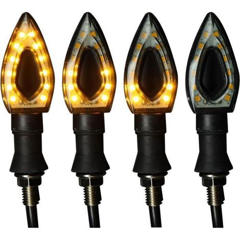 Clignotant Moto LED - 12 V - Pour Scooter et Véhicule Électrique - Indicateur Lumineux avec Fonction Voyant Circulant - Lot de 4 Pièces (1/5)