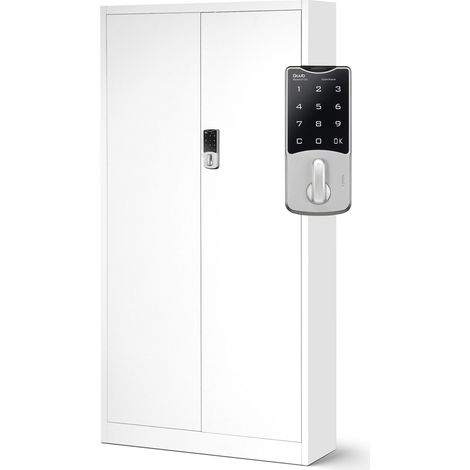 Armoire en acier verrouillable à combinaison modèle DANIEL, 900 x 1850 x 400 mm, blanc