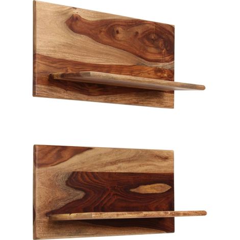 Maison Exclusive - Wandregale 2 Stk. 58x26x20 cm Massivholz Akazi (1/5)