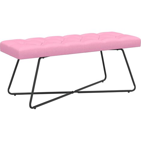 Panchina con bottoni imbottiti Rosa 110 x 40 x 46 cm Tessuto vidaXL (1/5)