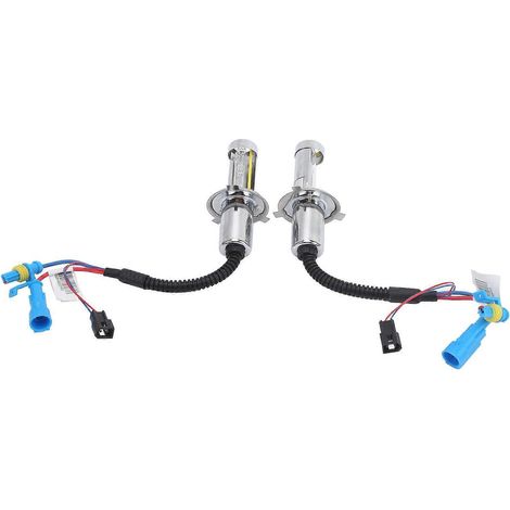 Paire d'ampoules H4 35W 4300K 3800LM lumière blanche chaude, phares avant double faisceau, corps métallique, remplacement longue durée. (1/4)
