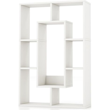 Libreria aperta geometrica 60 x 20 x 90 cm contenitore sicuro per soggiorno/ufficio design moderno legno bianco 200017313