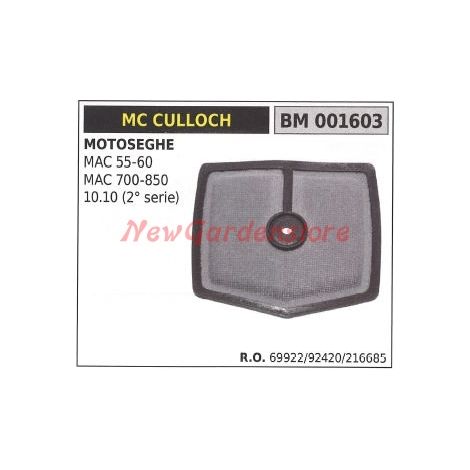 Luftfilter MC CULLOCH Kettensäge MAC 55 60 700 850 10.10 (2. SERIE) 001603