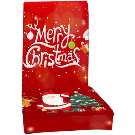 Housse de chaise extensible, amovible et lavable pour salle à manger - Décoration de Noël/Décoration intérieure-Red B (1/5)