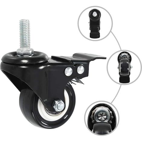 vidaXL Ruedas giratorias con frenos 12 unidades 50 mm (1/2)