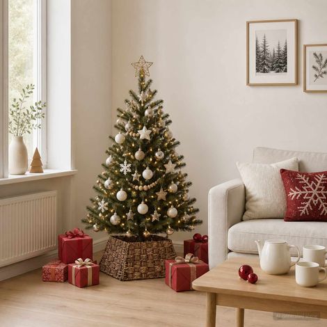 vidaXL Collier de sapin de Noël Carré Brun lavé 50 x 50 x 25 cm (1/5)