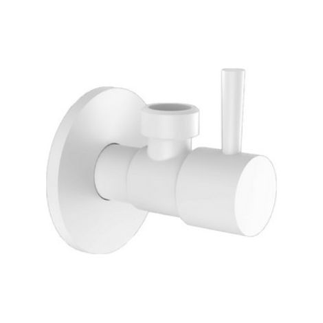 RUBINETTO SOTTOLAVABO D'ARREDO  MOD. "MINIMAL" 1/2x10 Bianco Opaco 1/2x1/2 REMER