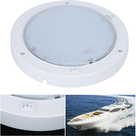 Plafonnier rond haute luminosité 42 LED, 12V 9W, 840 lumens, adapté aux voitures, aux bateaux et aux maisons, lumière blanche chaude. (1/5)