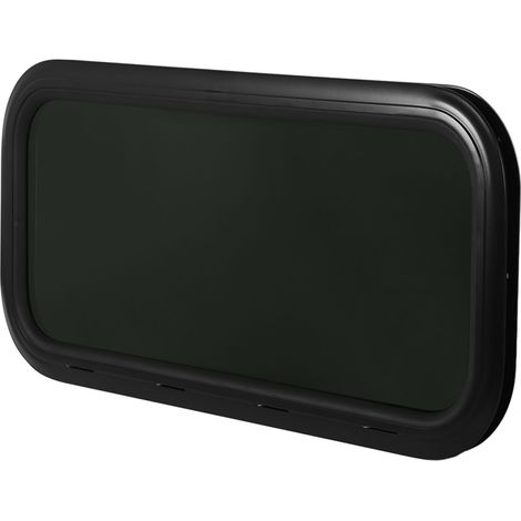 Feststehendes Wohnmobilfenster aus Aluminiumlegierung, Klarglas mit abgerundeten Ecken, mit Befestigungsring für Wohnmobile und Wohnwagen, Wandstärke 26-31 mm. (1/5)