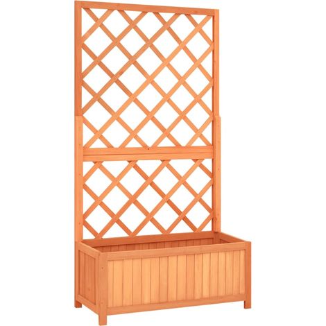 Garden Trellis Planter Brown 70x30x135 cm Solid Firwood vidaXL (1/5)