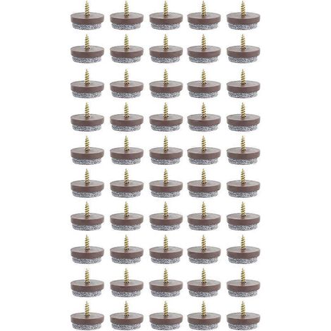 50 pastilles feutre adhésif pour pieds de meuble, protection sol 22mm, anti-rayures, patins discrets pour table, chaise, canapé et armoire. (1/5)