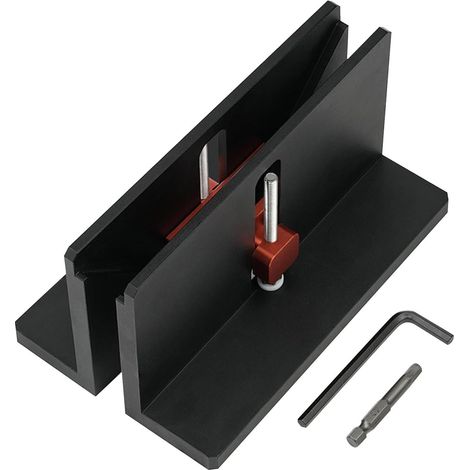 Gabarit de joint de boîte de travail du bois Pince tenon réglable à angle droit et gabarit cannelé Gabarit d'angle parfait pour scie de table, améliore la précision des joints de fenêtre en (1/5)