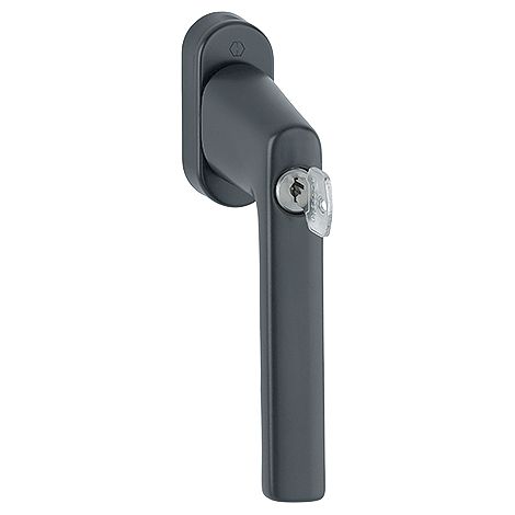 Hoppe – Poignée de fenêtre verrouillable – Carré 32-42 mm – Vis M5x45 et M5x50 – Finition noir mat – Pour aluminium et bois dur