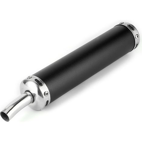 Silencieux d'échappement en acier inoxydable 20mm/0.8in pièce modifiée pour moto 2 temps noir (1/5)