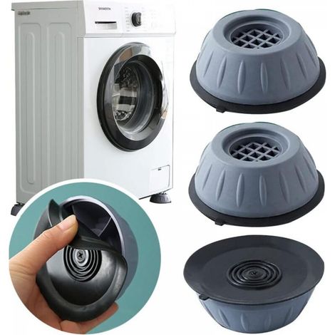 Lot de 4 patins en caoutchouc pour machine à laver, tapis anti-vibration pour machine à laver, amortisseur de glissement, antibruit, pieds de machine à laver pour sèche-linge, lave-linge, lave-vaiss. (1/5)