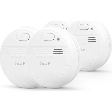 Garza Pack de 4 Detectores de Humo Homologados para el Hogar. Alarma de Incendios de 85dB