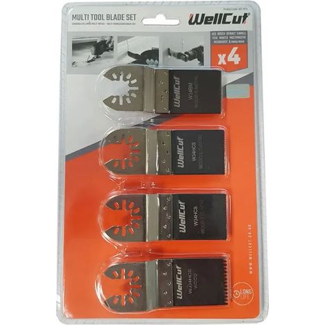 WellCut MT-4 Multi Tool Werkzeugklingen-Set 4-teilig Universal Zubehör OIS Long Life