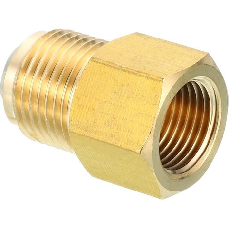 Connecteur Évasé Femelle 1/4" x 1/2" Mâle, Adaptateur en Laiton SAE à 45 Degrés, Raccord de Tuyau pour Conduite Gaz d'Air, Réfrigération, CVC - 3/8 pouce Female Flare 1/2 Male (1/5)
