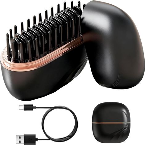 Mini lisseur sans fil, rechargeable et portable, avec 3 réglages de température, pour cheveux et barbe. (1/5)